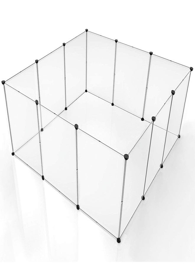 BRIAN & DANY قفص لعب للكلاب من بريان وداني، قفص لعب داخلي شفاف من الأكريليك للجراء والكلاب، ألواح سياج شفافة محمولة للحيوانات الصغيرة مثل الأرانب والقطط الصغيرة، 28 × 20 بوصة - Image 1